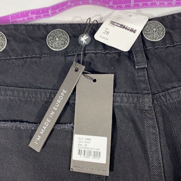 FREE PEOPLE ONE TEASPOON CONCHO MARINES MID RISE EXTREME WIDE BLACK NEW NWT - Picture 7 of 12